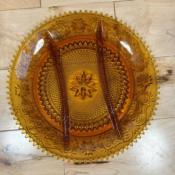 Amber‎ Glass Serving Plate - Picture 1 of 4